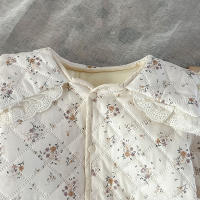 Rompeveranos Para Bebé Niña Con Sombrero Y Acolchado De Pelo Estampado Floral Estilo Coreano Invierno Cierre De Cremallera Longitud Completa - details 14