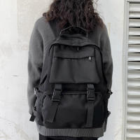 Mochila Simple De Gran Capacidad Para Viajes Estilo Harajuku Unisex Mochila Escolar Para Hombres Y Mujeres Alta Calle - details 1