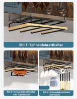 Estantes de cocina de acero inoxidable, estante de tabla de cortar, soporte para pañuelos, debajo de los estantes de la puerta - details 3