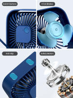 Ventilador Portátil TOPK Mini Con Control USB Ruido Bajo 3 Velocidades Cabeza Giratoria De 360° Ventilador De Mesa Para Habitación Camping - details 5