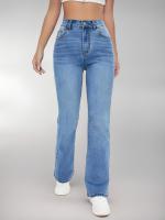 Nuevos Jeans Para Mujer Estilo Europeo Y Americano Slimming Cintura Alta Casual Versátil Tejido Denim Lavado Trousers - details 2