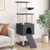 vidaXL Rascador para Gatos con Postes de Sisal Torre Gatitos 153 cm Color Crema,  Gris claro,  Gris oscuro y mas - details 2