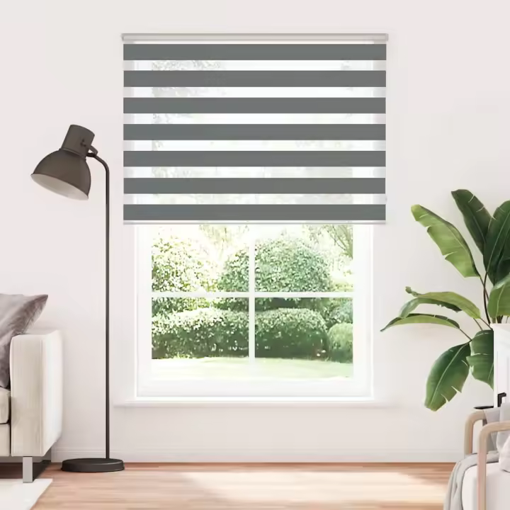 Estor cebra gris oscuro tejido ancho 160,9 cm poliéster - 1