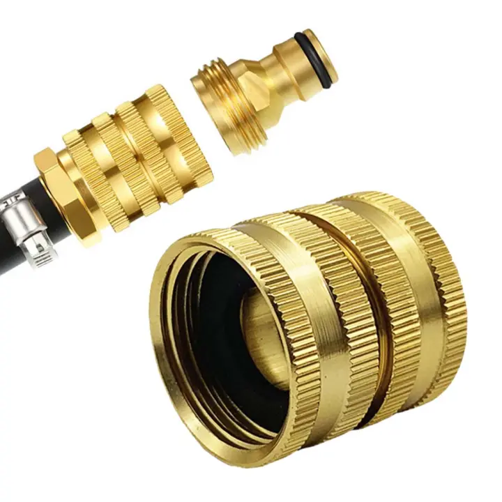 Adaptador De Camión De Bronce Sólido Para Jardín Conector Doble Hembra 3/4 Adaptador Femenino a Femenino Para Riego Y Riego Del Jardín - 1