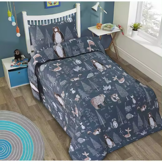Colcha Bouti Infantil Cama 90 y Cama 105 con Cojín Niños Forest Dhestia Home  00211_21 - 1