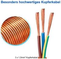 Cable Alargador, prolongador de corriente, 5m, 10m y 15m, color naranja, ideal uso permanente en exterior o en obras, para uso exterior en jardines, espacios húmedos, espacios interiores e industria. - details 0