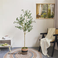Planta Artificial De Olivo De 140CM Con Ramas Y Hojas Reales Tronco Natural Falso De Seda Para Decoración De Interiores Y Oficinas - details 0