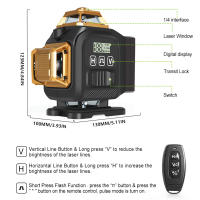 Nivel Láser Clubiona 16 Líneas 360 Grados Auto-nivelado Con Batería Li-ion De 4000mAh Control Remoto Modo Pulso Soporte - details 8