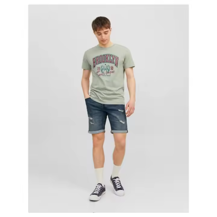 Shorts Vaqueros Hombre Jack & Jones Rick Original con Rotos - 1