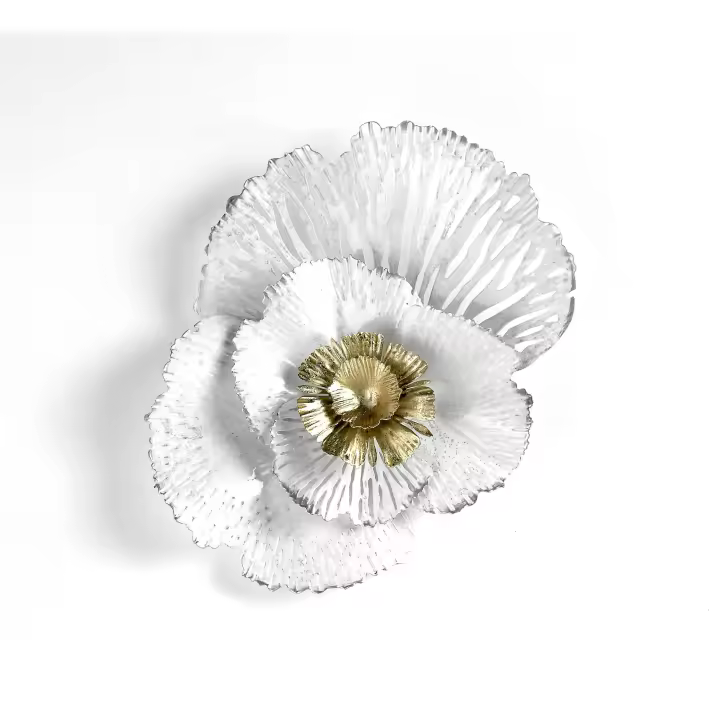 Hispanohogar Decoración Metálica de Pared Botania (72241) 37x50 Cm - Flor Metálica Elegante y Sencilla - 1