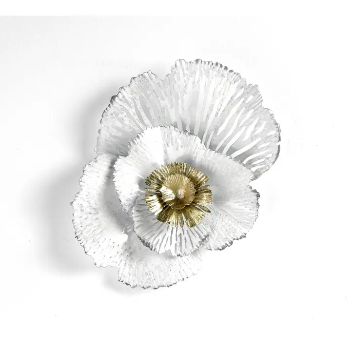 Hispanohogar Decoración Metálica de Pared Botania (72241) 37x50 Cm - Flor Metálica Elegante y Sencilla - 1
