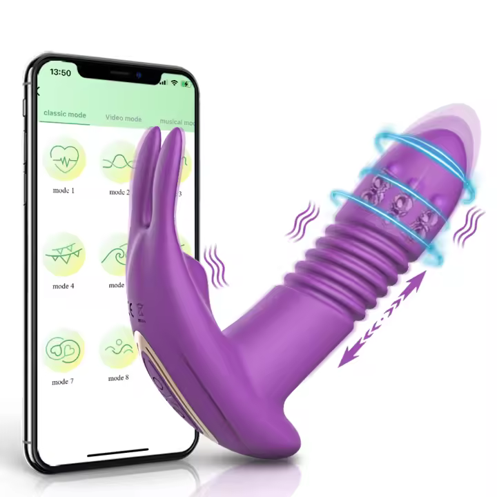 Vibrador Bluetooth APP Para Mujeres Estimulador De Clítoris Rotativo Telescópico Dildo Control Remoto G Spot Juguete Sexual Adulto Silicone Ajustable - 1
