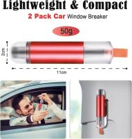 Fentar Rompe Cristales y Cinturones, 2 en 1 Martillo Emergence Coche, Powerful Kit Emergence Coche para Romper Vidrios y Cortar Cinturones de Segurad, Accesorios Coche Supervivencia Gadgets - details 0