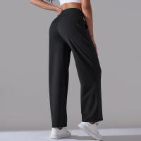 Pantalones Rectos De Pierna Ancha Para Mujer Casual Pantalones De Oficina Cintura Alta Holgados Para Danza Leggings Sin Costuras De Nylon - details 30