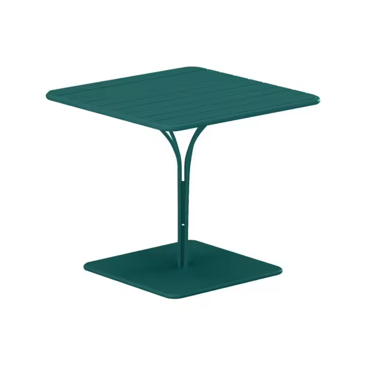 Vente-unique - Mesa de jardín de 80 cm de metal - Azul pato - MIRMANDE de MYLIA - 1