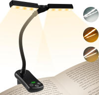 Luz De Lectura LED Dual Con 14 Luces Y Control Táctil De 3 Colores Y 8 Niveles De Brillo Recargable Por USB Luz Nocturna Para Ojos Cuidado Clip En Libro/Mesa Regalo Para Mujer Hombre Niños - details 6