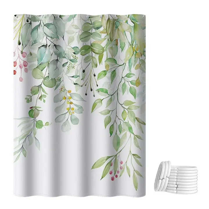 BIT Cortina de ducha de textura suave resistente al desgarro, impresión Digital 3D confiable, suministro de baño, cortina de partición, 1 Juego（180cm*180cmm） - 1