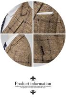 Chaleco Masculino De Negocios Moda Casual Profesional Traje Slim-fit Para Bodas Estilo Británico Abierto Completo Talla Regular - details 5
