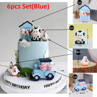 Decoraciones De Cumpleaños Para Pastel Con Topper De Animales Del Hogar De Piedra Madera Yaks Ponis Ovejas Cerditos Pollos Para Niños Y Niñas - details 5
