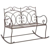vidaXL Banco de jardín metal envejecido 104 cm en color Blanco/Marrón - details 1