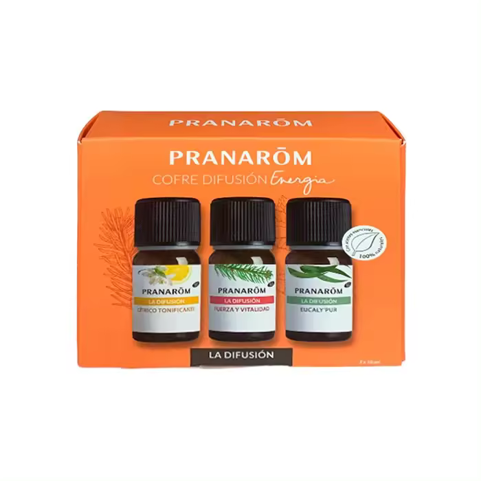 PRANAROM COFRE LA DIFUSION ENERGIA (EUCALYPUR + FUERZA Y VITALIDAD + CITRICO TONIFICANTE) 3 X 10 ML - 1