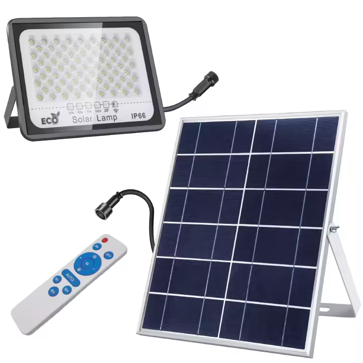 LumenSolar - Kit Solar Compuesto de Placa Solar y Foco LED, Equipo Impermeable Nivel IP66, Kit Solar Autoconsumo, Temperatura Color 6000K-6500K, Tension Maxima 500V, Regulable con Mando Distancia - 1