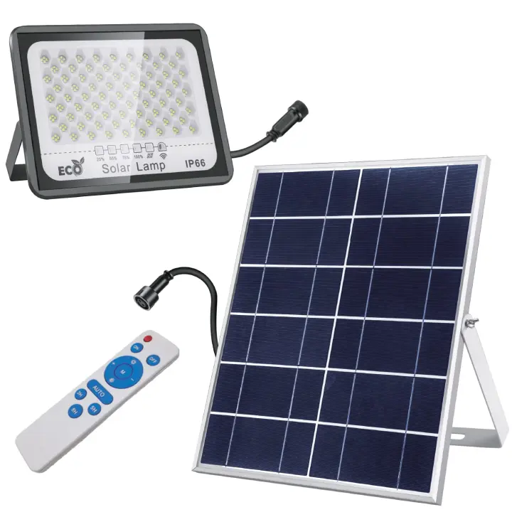 LumenSolar - Kit Solar Compuesto de Placa Solar y Foco LED, Equipo Impermeable Nivel IP66, Kit Solar Autoconsumo, Temperatura Color 6000K-6500K, Tension Maxima 500V, Regulable con Mando Distancia - 1