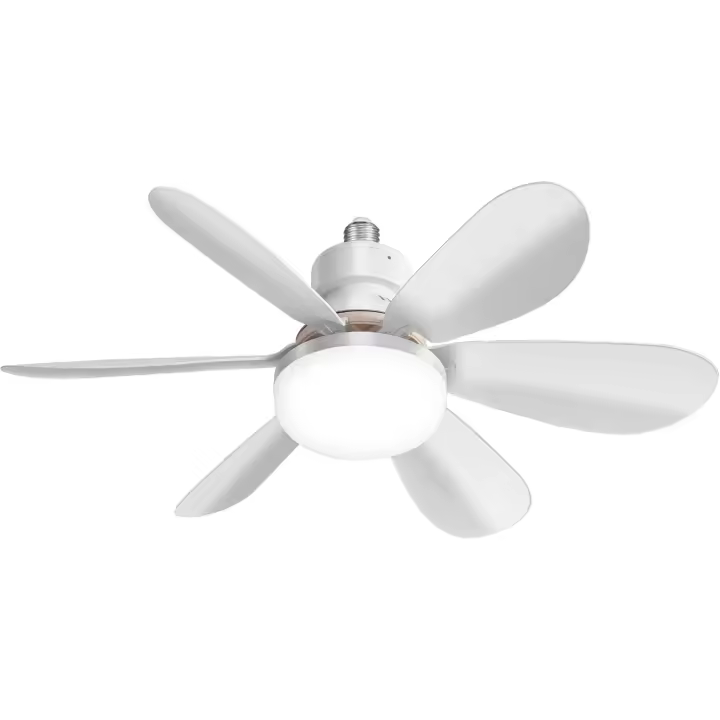 Ventiladores de Techo de 20,5 "with Luz, lámparas de ventilador with casquillo LED de Perfil Bajo with base E26, iluminación regulable de 3 Colores para dormitorio, Cocina, Garaje, Sala de estar, sótano, montaje emotrado - 1