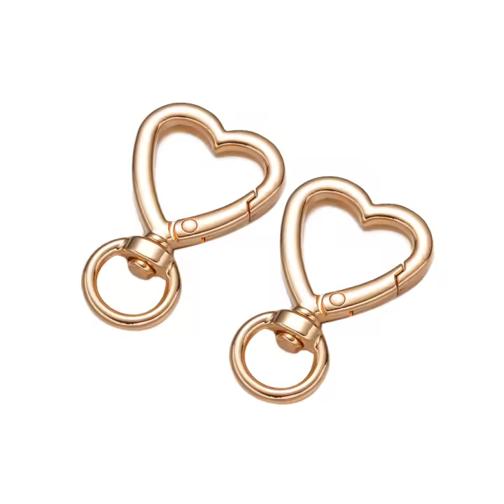 5Pcs Clip De Corazón Para Llavero Hebilla Trigón De Cangrejo Para DIY De Cadena De Llaveros Joyería Herramientas De Metal De Aleación De Zinc - 1