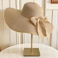 Sombrero De Paja Para Mujer Con Gran Alero De Verano Protección Solar Moda Y Versatilidad Con Lazo Hebillilla Sombrero De Playa - details 3