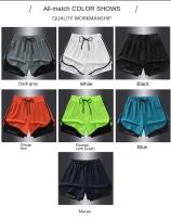 Shorts Deportivos De Verano Para Hombres Y Mujeres Doble Pieza Secado Rápido Tres Puntos Entrenamiento Fitness Estilo Americano - details 5