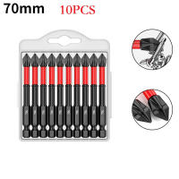 Juego De 10 Piezas De Bitas De Destornillador De Impacto Magnético PH2 Antideslizantes Largas Para Perforación Y Herramientas Eléctricas Acero De Carbono Multifuncional - details 5