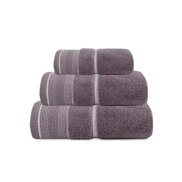 Juego de Toallas Jacquard Aret Gris, 100% Algodón, Don Algodón - 1
