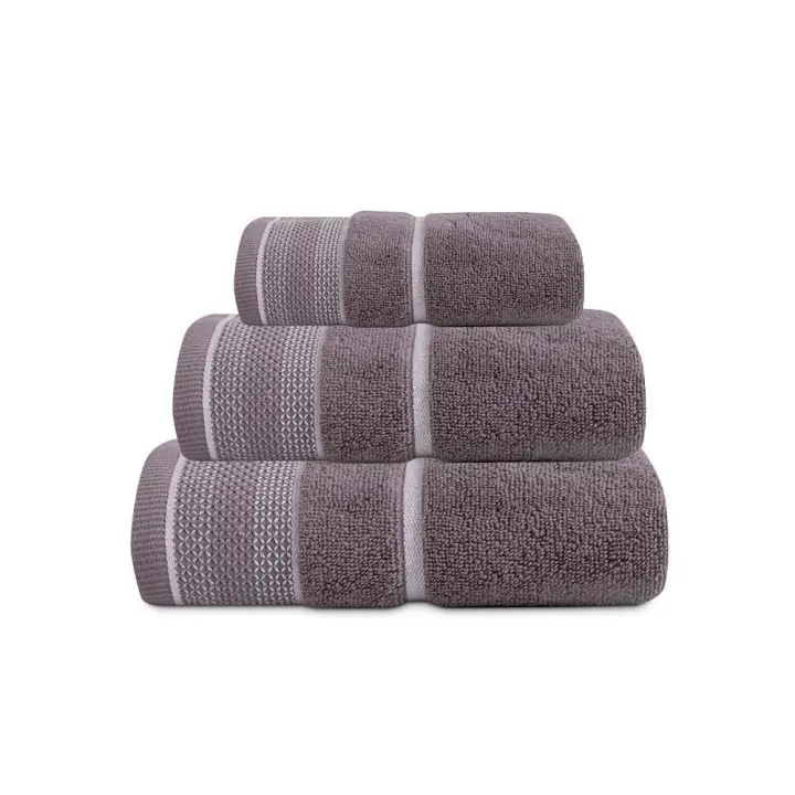 Juego de Toallas Jacquard Aret Gris, 100% Algodón, Don Algodón - 1