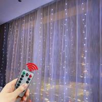 Guirnalda De Navidad Con Luces De Cuerda Para Dormitorio Y Cortinas Control Remoto USB Decoración De Hogar Para Año Nuevo 2025 Regalos De Navidad Árbol De Navidad - details 1