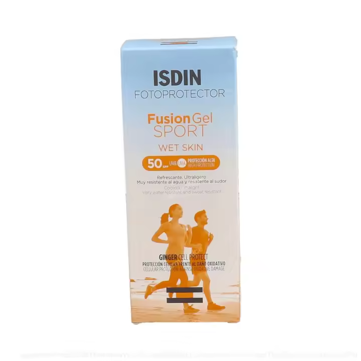 Fotoprotector Gel Sport Isdin Fusion gel SPF 50 - Resistente Al Agua - Protección Solar Deportiva - 1