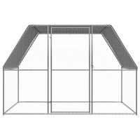 vidaXL Gallinero de acero galvanizado plateado y gris 3x2x2 m - details 1