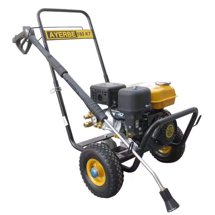 Hidrolimpiadora Ayerbe AY 180 KT BWD - Motor KIOTSU KT168 - Bomba COMET BWD - Caudal 690 L/H - Presión Máxima 190 Bares - 1