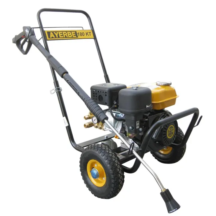 Hidrolimpiadora Ayerbe AY 180 KT BWD - Motor KIOTSU KT168 - Bomba COMET BWD - Caudal 690 L/H - Presión Máxima 190 Bares - 1