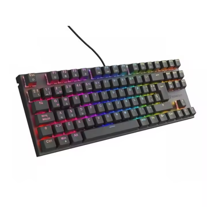 GAMING KEYBOARD GENESIS THOR 303 TKL ES RGB BACKLIGHT MECHANICAL SILENT SWITCH BLACK HOT - 1