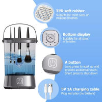 Limpieza y secador de cepillos de maquillaje eléctrico recargable por USB, herramienta de limpieza de cepillos de cosméticos portátil de plástico con función de lavado automático y secado rápido, inodoro - BC10，san valentin regalos mujer - details 8