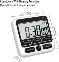 2024 Digital Temporizador de Cocina With Silencioso/Fuerte Alarma On/off, 12 Horas Reloj Y Alarma, Función memory - details 3