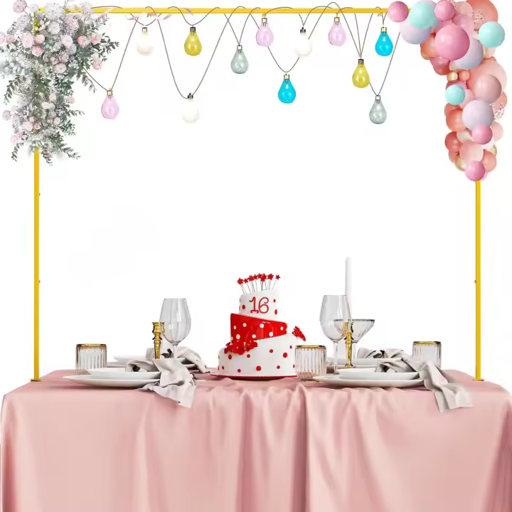 Arches de table, Supports de Table Réglables, Supports de Suspension Dorés pour Mariages, Fête d'anniversaire et Fête de Noël - 1