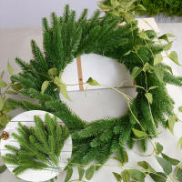 6Pcs/Pack Ramas De Pino Navideñas Artificiales Para Adornos De Casa Y Árbol De Navidad Decoración De Año Nuevo Blanco Y Verde - details 1
