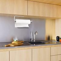 Portarrollos Adhesivo de Papel para Cocina, Soporte de Pared, Sin Perforación, Aluminio 30cm - details 0