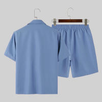 Incercun Conjunto De Hombre 2024 Casual Estilo Callejero Blazer Corto Y Shorts Color Sólido Cierre De Botón Unico Primavera Verano Polyester - details 10