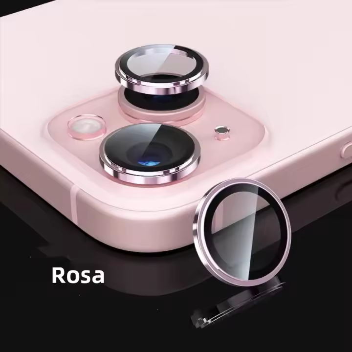 Protector de lente completo para iPhone 15 14 13 12 16 Pro Max Vidrio de protección con anillo para lente compatible con iPhone 14 15 Plus - 1