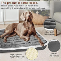 Cama Para Perro Cuadrada Grande Con Forro Térmico Lavable Y Cierre De Cremallera Antideslizante Para Invierno Matrícula De Mascota - details 5