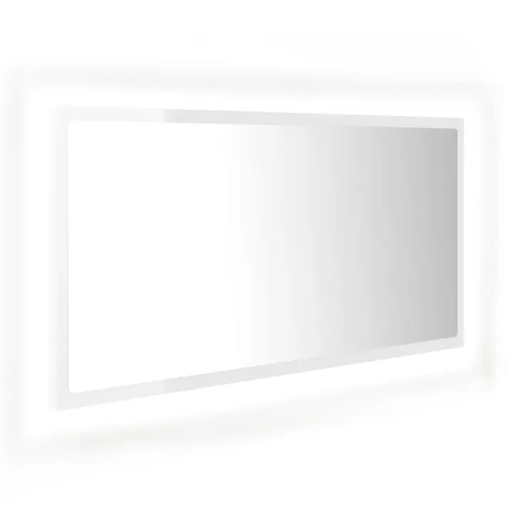¿Espejo de BA? O LED crílico Blanco Brillo 90x8,5x37 cm - 1