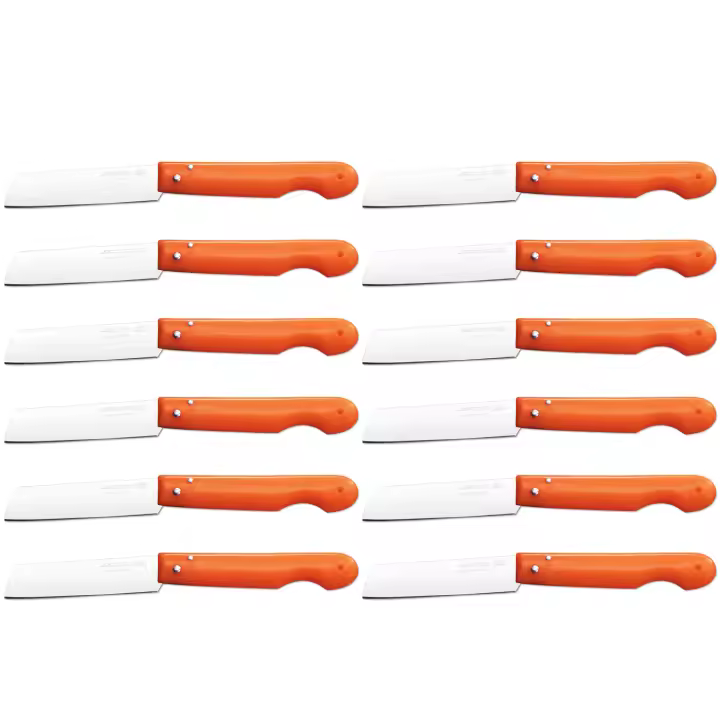 ARCOS Navaja Profesional - Navaja de Cocina (85 mm) - Acero Inoxidable Nitrum® - Mango de Polipropileno (Naranja) - PACK 12 - 1